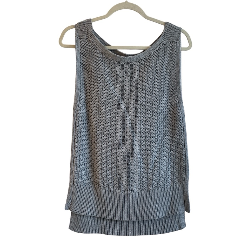 Banana Republic Gray Sleeveless Textured Cotton Blend Sweater Tank Size S